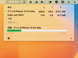 Macの通信量をメニューバーに表示する！／Macアプリ「Bandwidth+」